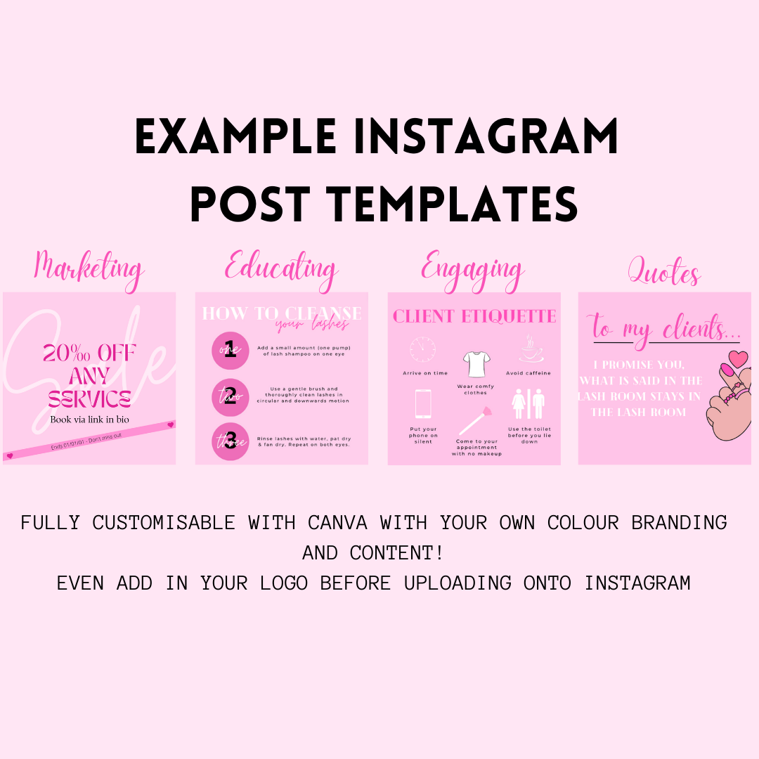 101 Instagram Post Templates for Lash Techs