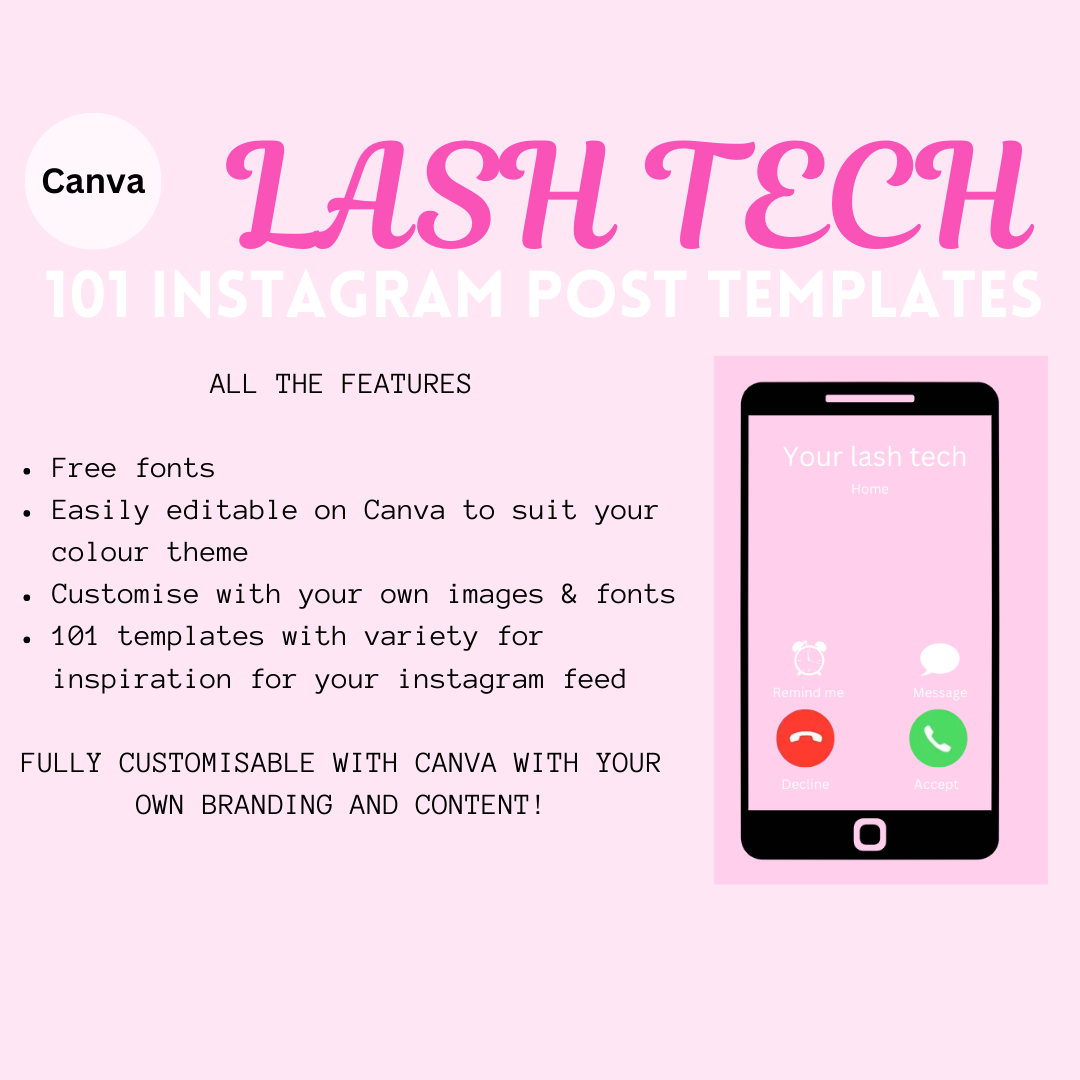 101 Instagram Post Templates for Lash Techs